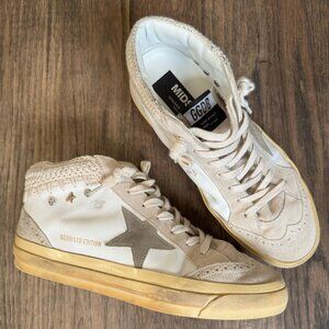 Custom Golden Goose Mid Star, Embroidered, Studded, Size 40